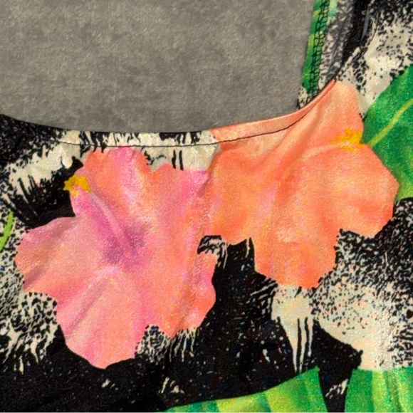 Vintage One Piece Floral Swimsuit Size 13/14 - Picture 4 of 9